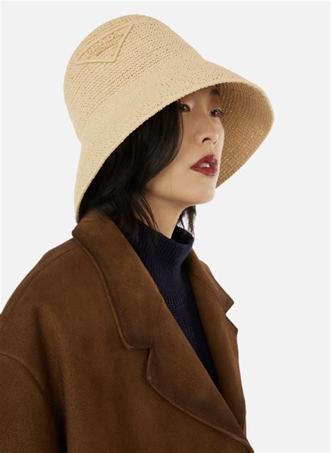 Prada Chapeau En Paille Tressée 